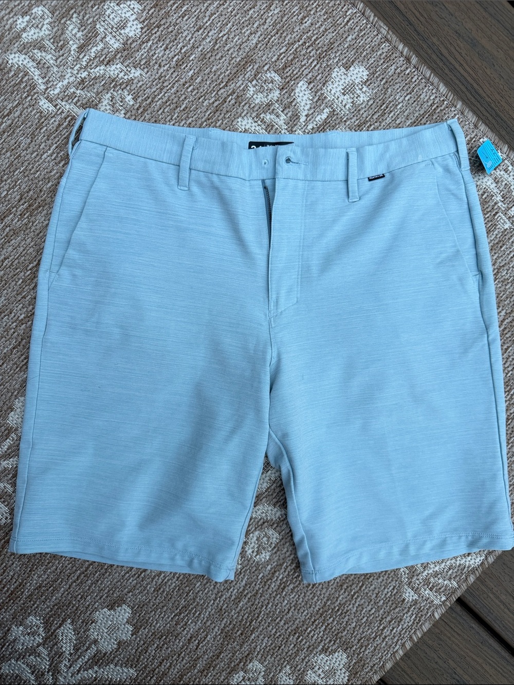 Hurley Light Blue Flat Front Performance Shorts